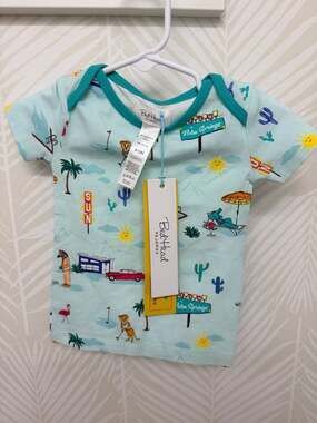 BedHead Pajamas Baby Palm Springs Life Organic Cotton Short Sleeve Shirt